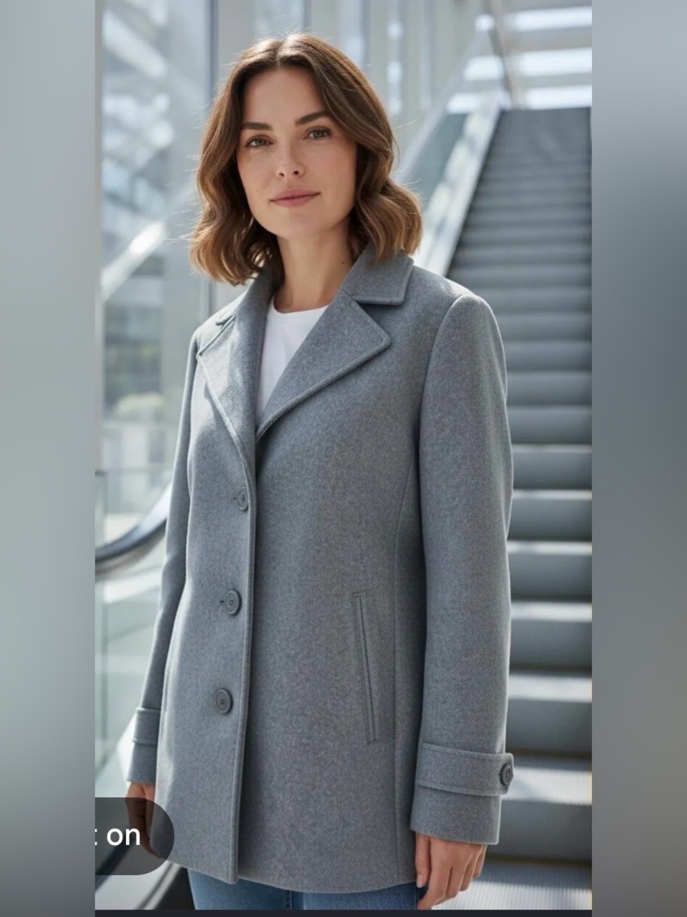 Andrew Marc Gray Pea Coat Like New size Large